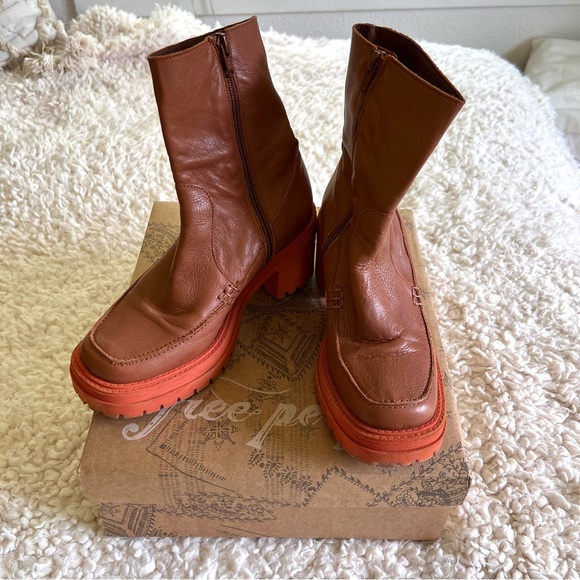 Free People leather boot in Terra Cotta - Picture 3 of 13